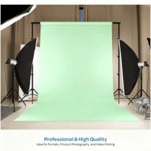 Pea Green Photography Backdrop, Light Green Shooting Background, Seamless Light Green Paper Photography Backdrop Suitable For Party Birthday (Excluding Stand And Clips) - View 2