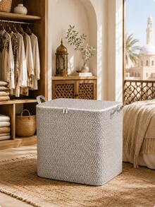 Foldable Fabric Storage Box, Thickened Large Capacity Clothing Storage Bin With Handles, Closet Storage Basket For Blankets, Toys, Clothes, Bedroom, Wardrobe, Living Room Home Organization, Space-Saving - Grey - View 9