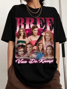 Bree Van De Kamp Fan Tees Printed Men's Sports T-Shirt With Crew Neck And Short Sleeves - Black - View 6