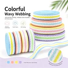 20mm Macaron Color 3D Wavy Ruffle Ribbon, Flexible Cuttable Polyester Trim, Suitable For DIY Hair Accessories, Clothing Sewing, Bag Shoulder Straps, Gift And Flower Packaging, And Other Handmade Crafts - 2cm - View 1