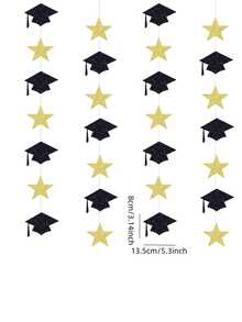 4pcs/Set Graduation & Back To School Party Hanging Decorations, Party Background Bunting - Multicolor - View 4
