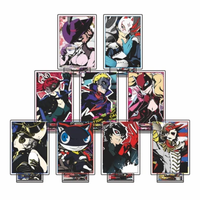 10 厘米女神异闻录 5 Yuuki Makoto Kotone Shiomi Yamagishi Fuuka Kirijo Mitsuru Sanada Akihiko 官方亚克力支架桌面装饰粉丝礼物