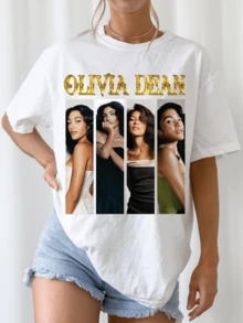 Olivia  DeaSn The Art Of Loving Tour Concert T-Shirt, Soul Pop Fan Tee - White - View 1