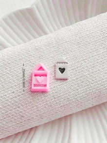 Bộ 1/4 khuôn cắt đất sét polymer hình ngôi nhà làng quê, khuôn dập nổi phong cách Boho để làm khuyên tai, dụng cụ làm đồ thủ công bằng đất sét sản xuất tại Canada. - Hồng - Xem 11