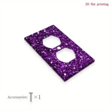 1 tấm ốp công tắc điện màu tím lấp lánh - Tấm ốp ổ cắm điện bề mặt bóng, phù hợp với công tắc đơn/đôi, dễ dàng lắp đặt bằng kẹp/keo dán cho phòng ngủ, nhà bếp, phòng khách - Tấm phẳng 2D bóng - Nhiều màu - Xem 11