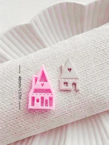 Bộ 1/4 khuôn cắt đất sét polymer hình ngôi nhà làng quê, khuôn dập nổi phong cách Boho để làm khuyên tai, dụng cụ làm đồ thủ công bằng đất sét sản xuất tại Canada. - Hồng - Xem 14