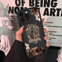 Capinha de Celular Nossa Senhora de Guadalupe com Flores, Preto Fosco Anti-Impacto, Estiloólico Vintage para Phone 17 16 15 14 13 12 11 X XR XS Pro S25 S24 S23 S22 S21 S20 A01 A02 A03 A04 A05 A06 A07 A10 A11 A12 A13 A14 A15 A16 A17 A20 A21 A22 A23 A24 A25 A30 A31 A32 A33 A34 A35 A36 A50 A51 A52 A53 A54 A55 A56 A71 A72 A73 capinha a15 capinha a56 capinha phone 15 promax capinha phone 17 pro capinha phone 16 promax capinha a56 capinha phone 13 pro brasil masculino - Multicolorido - Visão 2