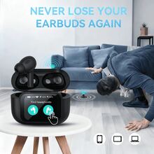 Tagry A9 Max Bluetooth Headphones With Touch Screen, Active Noise Cancellation + Ambient Noise Reduction, Multi-Function LED Full-Color Touch Control Screen Wireless Earphones (Black) - View 3
