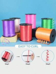1/3 Roll 250 Yards Colorful Curly Satin Ribbon, Reusable Decorative Ribbon For Balloons, Gifts, Crafts - New Model - View 4