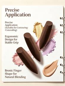 1pc New Ergonomic Design Makeup Sponge, Dry & Wet Use, Concealer Makeup Blender Puff Set, Essential Makeup Tool For Beginners And Professionals - Coffee Brown - View 5