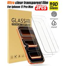 3pcs High Definition Tempered Glass Screen Protector Compatible With IPhone 17/Air/17 Pro/17 Pro Max/16 Pro Max/15 Pro Max/14 Pro Max/13/12/11 Pro Max Glass Protection - 9H Hardness Scratch Resistant High Definition Transparent 99.9% Touch Accuracy Tempered Glass Screen Protector - Clear - View 31