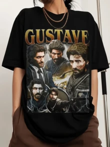 Gustave Expedition 33-2 herr sport-T-shirt med rund hals och tryck, kort ärm - Svart - Visa 6