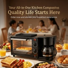 AMERZIS Breakfast Machine Toaster Sandwich Toast Coffee Machine Small Appliances 3-In-1 Multifunctional Household Bread Machine - US A Type Plug(110-127V) - View 3