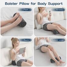 1pc Small Cylindrical Pillow, 28x12cm, Memory Foam Neck Pillow Suitable For Side Sleepers. Leg Pillow Applicable For Bed, Office And Sofa, Soft Plush Cover, Portable And Comfortable Support - Dark Grey - View 3