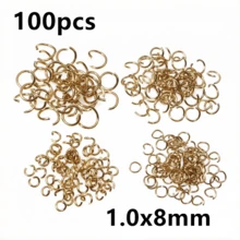 100 chiếc khoen nối hở bằng thép không gỉ mạ vàng, đường kính 3-10mm, vật liệu làm trang sức thủ công, thích hợp để tự làm khuyên tai và vòng cổ. - Vòng mở - Xem 23