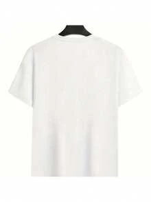 Women White Crew Neck T-Shirt Red Lips Letter Graphic "Save The Drama" Slogan Short Sleeve Casual Y2K Streetwear Cotton Tee - 灰色 - 查看 3