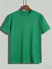 Women's Green Short Sleeve Crew Neck T-Shirt - Sicilian Orange Print (Palermo), Italy - Versatile Vacation Garment - Pure Cotton Basic T-Shirt - Sicilian Orange Theme Print (Palermo) - Casual And  Travel T-Shirt - 綠色 - 查看 3