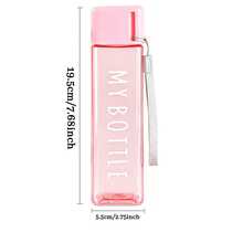 Bình nước trong suốt 500ml, cốc nước thể thao ngoài trời unisex, cốc nhựa in hoa và chữ sáng tạo, bình nước du lịch ngoài trời di động, bình trà và đồ uống in hoa, quà tặng. - Hồng - Xem 2