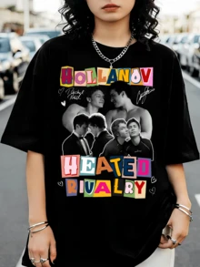 Hollanov Heating Rivalry Collage T-Shirt, Merchandise From The Book Heating Rivalry By Rachel Reid - Black - View 6