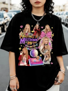 Camiseta da Hannah Montana para a comemoração do 20º aniversário, camiseta da estrela do canal, camiseta para uma viagem em família ao Magic Kingdom. - Preto - Ver 6