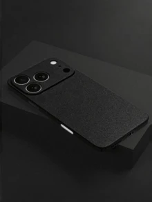 Luxury Matte Rock Sand Texture Hard PC Case, Simple Shockproof Anti-Fingerprint Ultra Thin Slim Back Cover For IPhone 11 12 13 14 15PLUS 16Pro 17 Pro Max - Black - View 12
