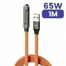 二合一 240W 可折叠手机支架充电线，USB-C 转 USB-C 快速充电数据线，兼容 17 - 橘色 - 查看 9