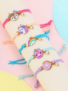 Bộ 5 chiếc vòng tay co giãn hình khủng long, động vật biển, gấu Koala hoạt hình dễ thương dành cho bé gái. - Nhiều màu - Xem 11