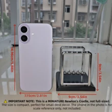 1pc Mini Newton's Cradle, Designed In Modern Minimalist Style, Made Of Metal; The Spheres Can Swing, Providing Dynamic Visual Effect. This Physics Teaching Decor Piece Is Suitable For Office Decoration, As Well As A Gift Or Housewarming Present. - 1PC - View 4