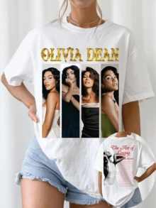 Olivia DeaSn The Art Of Loving Tour Concert T-Shirt, Soul Pop Fan Tee - White - View 1