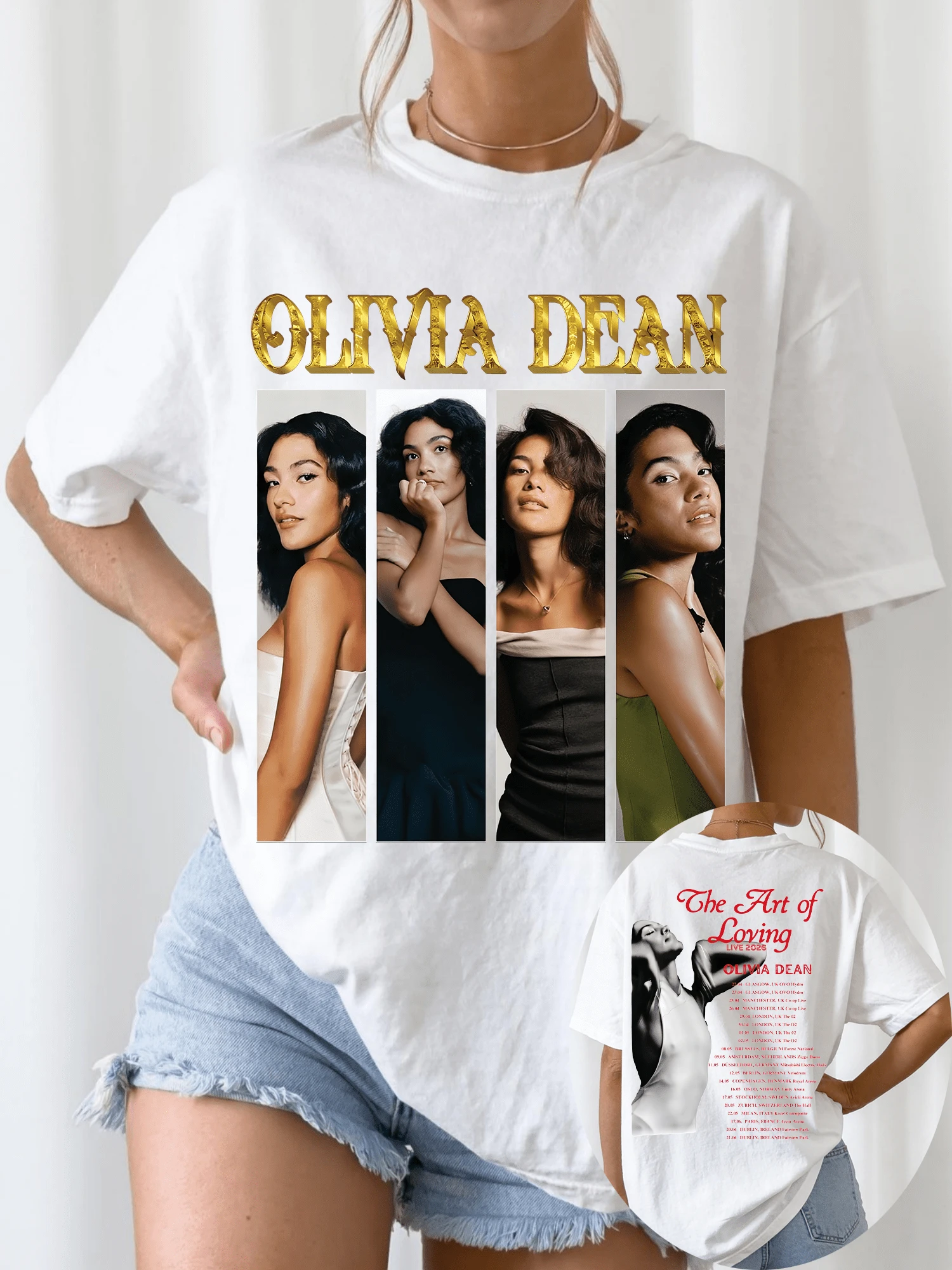 Olivia DeaSn The Art Of Loving Tour Concert T-Shirt, Soul Pop Fan Tee - White - View 1