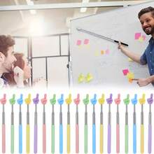5支装教室用可伸缩指示棒，可伸缩指示棒，适合教师使用，可伸缩手指指示棒，可伸缩阅读用品，生日礼物 - 彩色 - 查看 2