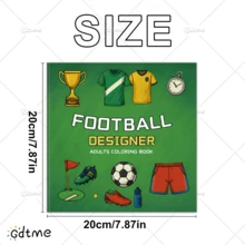 24 Pages Single-Sided A4 Size "Football Designer" Cute & Comfortable Adult Coloring Book, Bold Simple Football Themed Line Art, Stress Relief Relaxation Coloring Book, Suitable For World Cup, Birthday, Back To School And Daily Leisure, Great For Family Activities, Stationery And Room Decor - Coloring Book - View 3