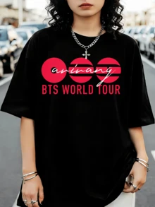 BTSS ARIRANG - Red And White - Classic 2026 World Tour T-Shirt - Black - View 1