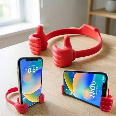 Thumb Shaped Phone Stand, PP Material Multi-Angle Adjustable Desktop Holder, Random Color Party Favor