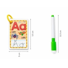 Erasable Alphabet Flashcards (Spanish/English) + Marker With Eraser - Black and White - View 5