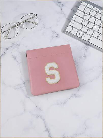 Nueva billetera mini con letra S, bolso para lápiz labial de mujer, soporte para auriculares y tarjetas, monedero compacto con cierre automático