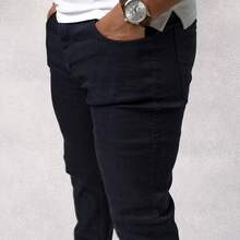 Men's Slim Trousers In Premium Jeans With Lycra Elastane (Choose Your Variation) - Negro - Ver 2
