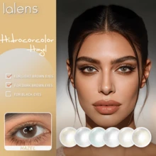 Lalens Laurence 1盒年拋式HEMA小瞳孔玻尿酸彩色隱形眼鏡，直徑14.20mm，基弧8.6mm，具UV阻隔功能，適合女性與女孩，完美搭配Y2K時尚派對、生日、聖誕節等場合，適合所有臉型，適用淺色與深色眼睛，讓您盡情享受派對 - Hidrocor Hazel - 查看 8