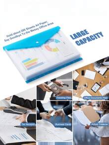 1pc/6pcs/12pcs Binder Pockets 11 Holes Expandable Binder Folders For 2/3/4 Ring Document Pockets With Snaps And Tabs Binders Clear Mixed Pack,Plastic File Bags,For School, Home Office Attendance Travel - Convenient To Carry,Portable Monthly Paper,Back To School - Multicolor - View 6