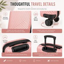 16"/20" Compact Short-Trip Luggage, 360° Smooth Rotating Wheel System, Suitable For Business Commute And Weekend Getaway - Pink - View 7