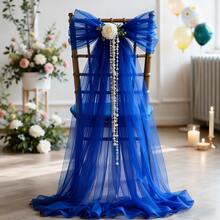 Elegant Navy Blue Sheer Mesh Decor, Suitable For Wedding Arches, Birthday Parties, Valentine's Day, Easter, Christmas, Halloween And Thanksgiving - Ideal For Indoor/Outdoor Ceremony Decor, Graceful Chiffon, Durable Chiffon Fabric, Chiffon Textile, Multipurpose Drape, Party Organizers, Event Planners - Multicolor - View 11