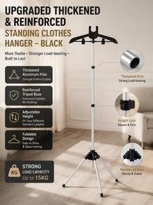 Adjustable Steam Ironing Rack, Foldable Vertical Clothes Hanger, Ironing Garments, 160cm Extendable Fabric Hanging Rack - Multicolor - View 16