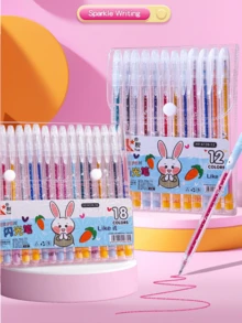 48pcs Metallic Glitter Pens, Liquid Quicksand Sparkling Pens, Neon Highlighter Pens, Suitable For Painting, Doodle, Watercolor, DIY Album, Greeting Cards, Crafts, Birthday, Christmas, Valentine's Day, New Year Gifts, Easter Gifts [12pcs Pens + 36pcs Refills] - 48pcs - View 6