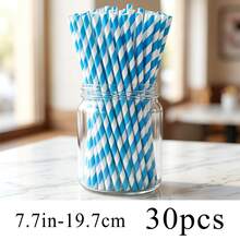 Rainbow Series - New Year Valentine's Day Straws 30pcs/50pcs, Multiple Colors Available, Disposable Paper Straws, Wedding Anniversary Party Decoration, Christmas Decoration, Holiday Supplies - Multicolor - View 20
