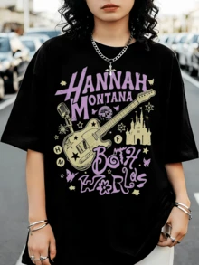 Retro T-Shirt H-HannahS M-MontanaS 20th Anniversary Pop Star Channel, Magic Kingdom, Family Trip To Land - Black - View 6