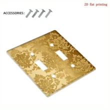 1 cái [in 2D] Bảng điều khiển công tắc đèn họa tiết hoa vàng, thích hợp cho nhà bếp, nhà nông thôn, phòng ngủ, phòng tắm, trang trí nghệ thuật, không dùng pin, không dây, phù hợp với công tắc tiêu chuẩn. - Nhiều màu - Xem 11