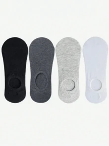 1/5 Pairs Men's Thin Casual Invisible Boat Socks, Suitable For Daily, Party And Home Wear, Spring/Summer - Multicolor - View 2