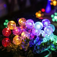 1个太阳能供电100/50/20泡泡球仙女灯，8种照明模式，IP65防水户外太阳能灯，适用于花园、庭院、阳台、婚礼、户外圣诞节和夏季装饰（暖白光，彩色） - 太陽能氣泡球 - 查看 2