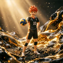1 pezzo Figura in PVC di ragazzo anime seduto, 10cm, capelli arancioni a spina, uniforme nera e arancione, decorazione da collezione per desktop per fan di anime - Multicolore - Visualizzare 13