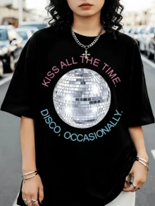 Harry Style Kyss All The Time Disco Tillfällig, Disco Ball, Kärlek På Turné Essential T-shirt 2 - Svart - Visa 6